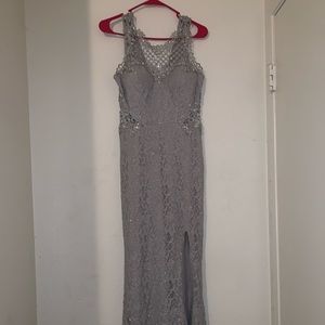 Grey sparkly prom dress